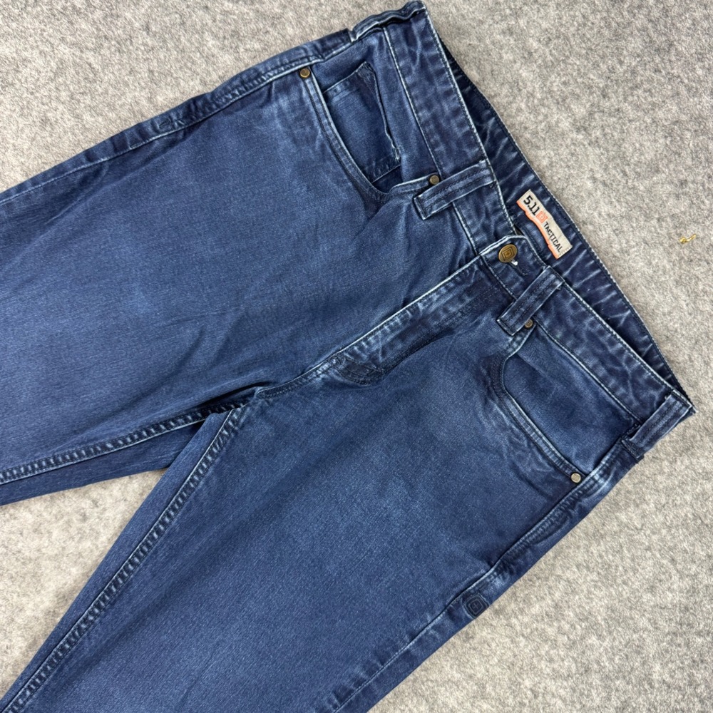 5.11 Tactical Mens Defender-Flex Straight Fit Jeans Dark Blue Wash 32x32